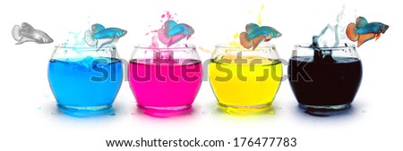 Primary colors CMYK, ink for print publishing. Royalty-Free Stock Photo #176477783