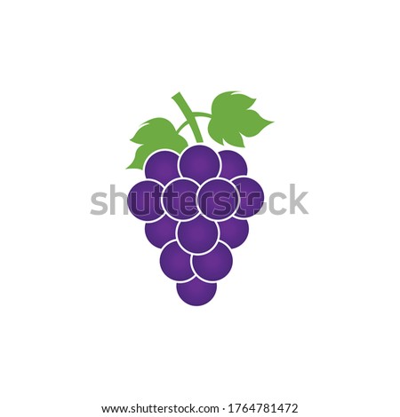 Grape icon flat design, vector illustration