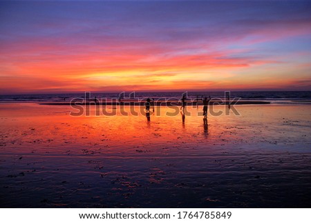 Amazing sunset. Arambol, Goa, India.
