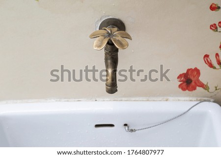 The beautiful pattern brown faucet