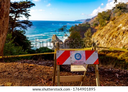 Trail Closed In Big Sur, California