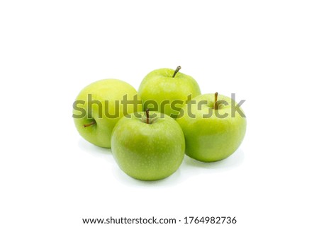 Fresh Green apple on white background.