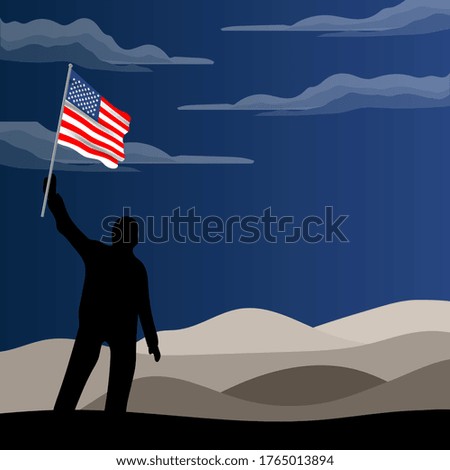 Independence Day United States (Fourth of July or July 4th). Happy national holiday. Celebrated annually on July 4 in America. American flag. Patriotic poster design. Vector illustration