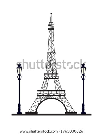 tower eiffel france monument icon vector illustration