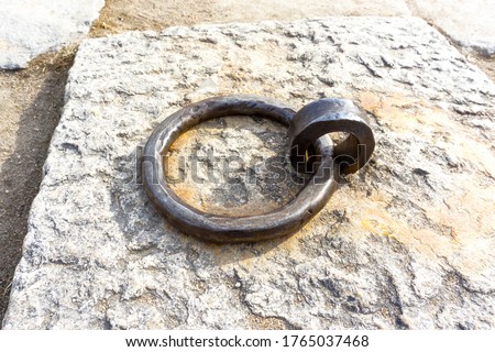 Ancient iron ring closed up