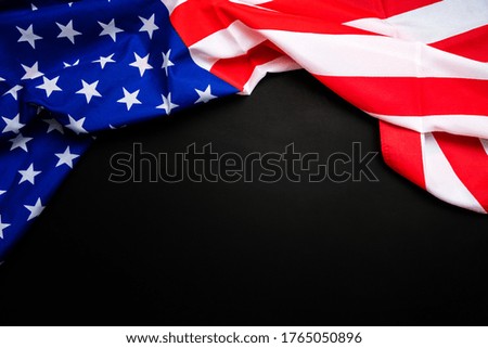 American flag on black background