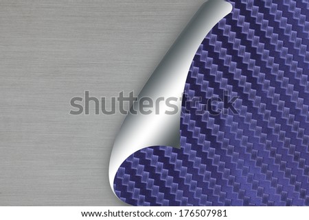 Brushed metal texture with Carbon fiber sticker abstract industrial background