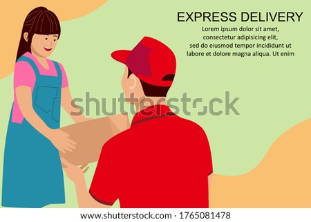 Online delivery service concept, online order tracking, Delivery home. Vector flat illustration. Can use for banner, poster, card and brochure