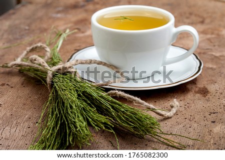 Horsetail tea made from fresh horsetail Royalty-Free Stock Photo #1765082300