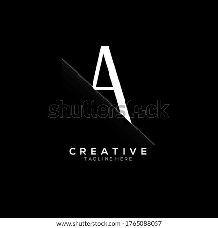 A White Letter Logo Design with Creative Paper Cut