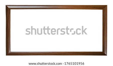 Thin banner frame in classic gold or bronze: space for text, picture, photo, image, text, isolated on a white background