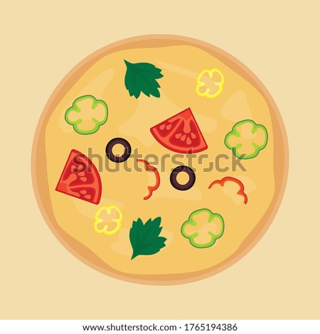 Pizza vector illustration. Traditional italian fast food.