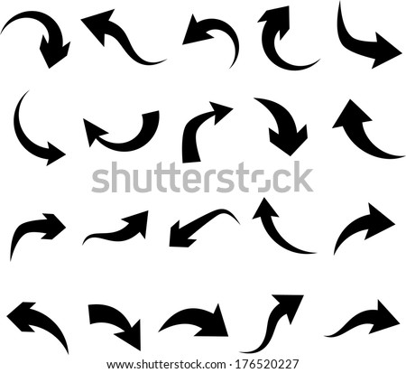 Vector illustration of curved arrow icons.  Royalty-Free Stock Photo #176520227