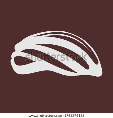 Cyclist helmet icon isolated on dark background. Vector illustration.