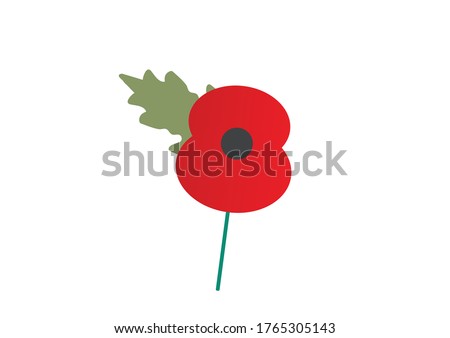 Remembrance Day poppy appeal paper poppy vector Royalty-Free Stock Photo #1765305143