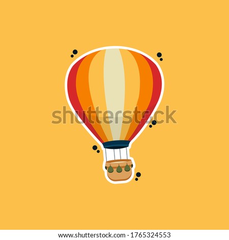 Flight air balloon icon. Cartoon of flight air balloon vector icon for web design isolated on color background. Suitable for landing pages, icons, stickers and posters.