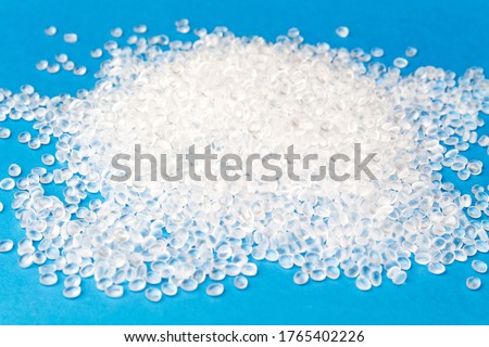 HDPE. Transparent Polyethylene granules.IDPE. Plastic pellets. Plastic Raw material .High Density Polyethylene  Royalty-Free Stock Photo #1765402226