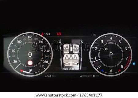 Modern car dashboard with backlight
