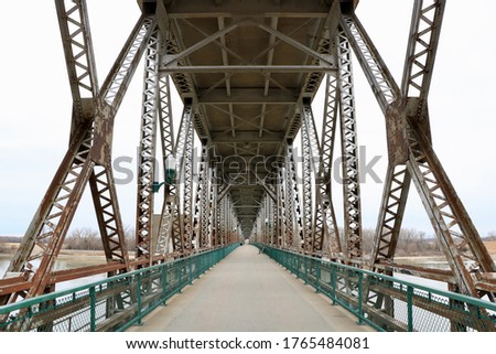 Meridian Bridge in Yankton, South Dakota Royalty-Free Stock Photo #1765484081