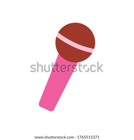 microphone icon over white background, flat style, vector illustration