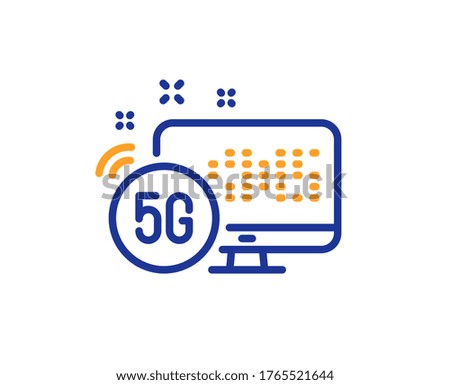 5g internet line icon. Wireless technology sign. Fast wifi symbol. Colorful thin line outline concept. Linear style 5g internet icon. Editable stroke. Vector