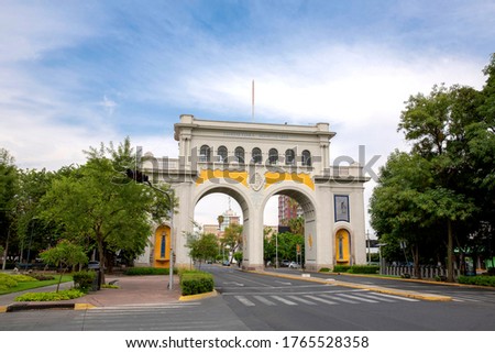Los Arcos. Architecture and monuments of the city of Guadalajara, Jalisco, Mexico. Daytime shots. Royalty-Free Stock Photo #1765528358