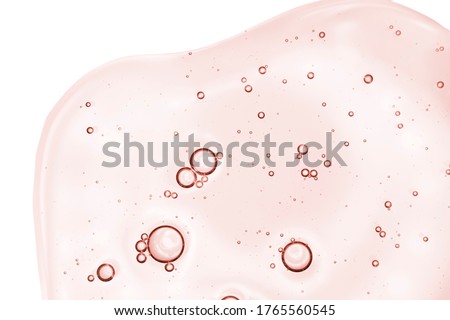Cream gel yellow orange retinol or vitamin c transparent cosmetic sample texture with bubbles isolated on white background Royalty-Free Stock Photo #1765560545