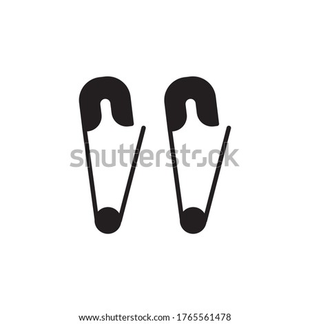 safety pin icon glyph design vector illustration. isolated on white background