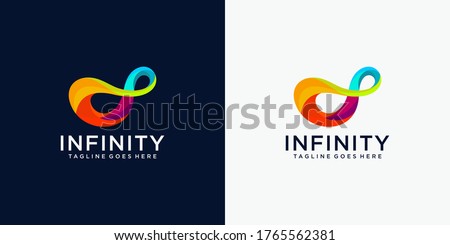 Infinite limitless symbol icon or logo design template. Corporate branding identity rainbow gradient Royalty-Free Stock Photo #1765562381