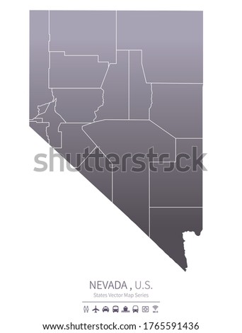 nevada map. us states vector map series. united states map background.