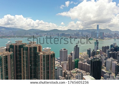 Hong Kong Housing skyscrapers drone