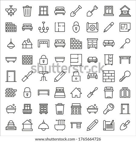 Vector line icons collection of house. Vector outline pictograms isolated on a white background. Line icons collection for web apps and mobile concept. Premium quality symbols