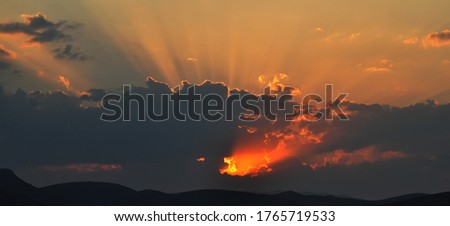 beautiful sunset over the mountains