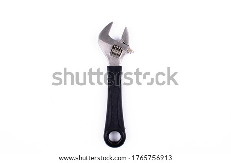Adjustable wrench tool, isolated on white background