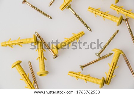 A lot of dowels on white background, top view, pattern.