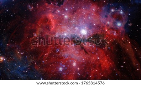 Red nebula in space, abstract background. Elements of this image furnished by NASA