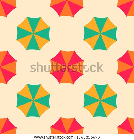 Seamless pattern with bright umbrellas