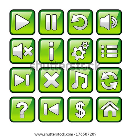A vector illustration of game icon sets