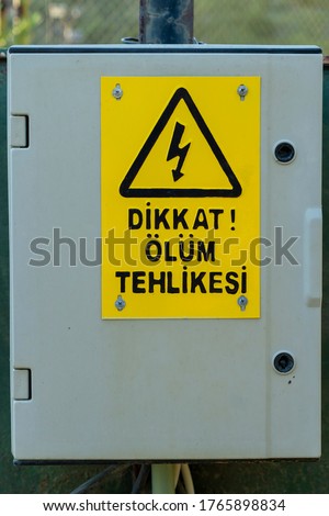 Attention: high danger electrical box