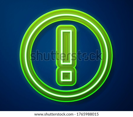 Glowing neon line Information icon isolated on blue background.  Vector Illustration