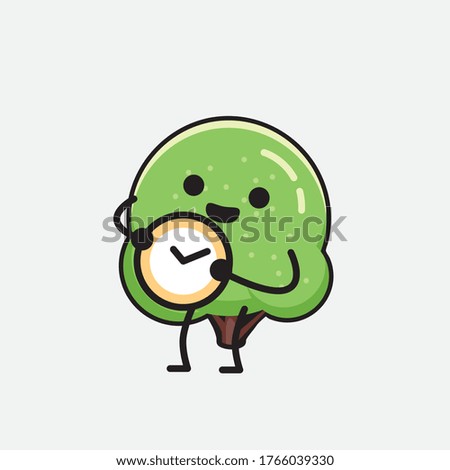 An illustration of Cute Green Tree Mascot Vector Character