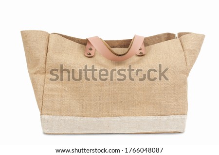 Big canvas bag on white background. Royalty-Free Stock Photo #1766048087