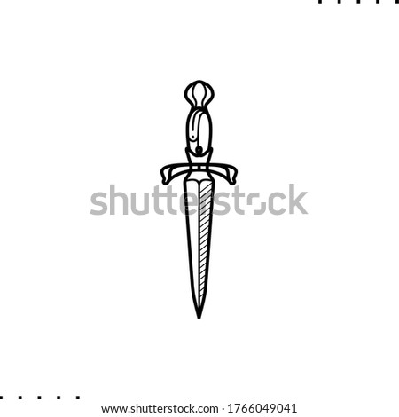 dagger vector icon in outlines  Royalty-Free Stock Photo #1766049041