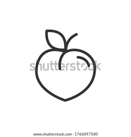 Peach outline icon. Vector Illustration.