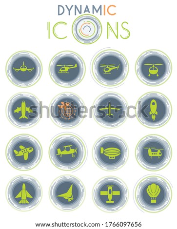 air transport web icons for user interface design