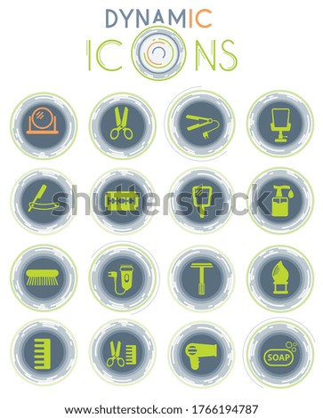 barbershop vector icons for web and user interface design