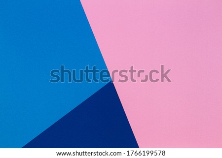 Abstract colored paper texture background. Geometric shapes and lines in pastel pink, blue, navy colours