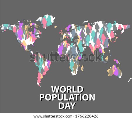 vector illustration of World population day