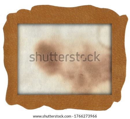 Brown natural leather texture with old crumpled paper texture background