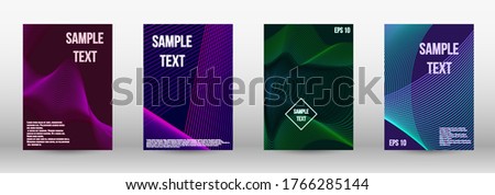 Modern design template. A set of trendy covers.  Wave lines.Striped background.  Trendy geometric patterns. EPS10 Vector Design.
